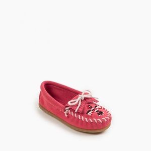 MINNETONKA Moccasins in Hot Pink Suede